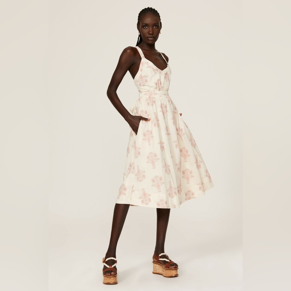 Pamela Love Pomegranate Printed Tie‎ Back Dress Size  Medium